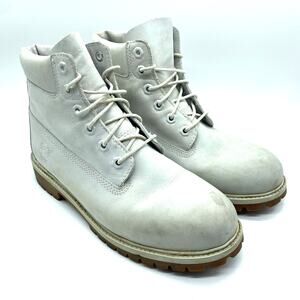 Timberland Women's size 8 Cream White Waterproof Leather Classic Lace-Up Boots